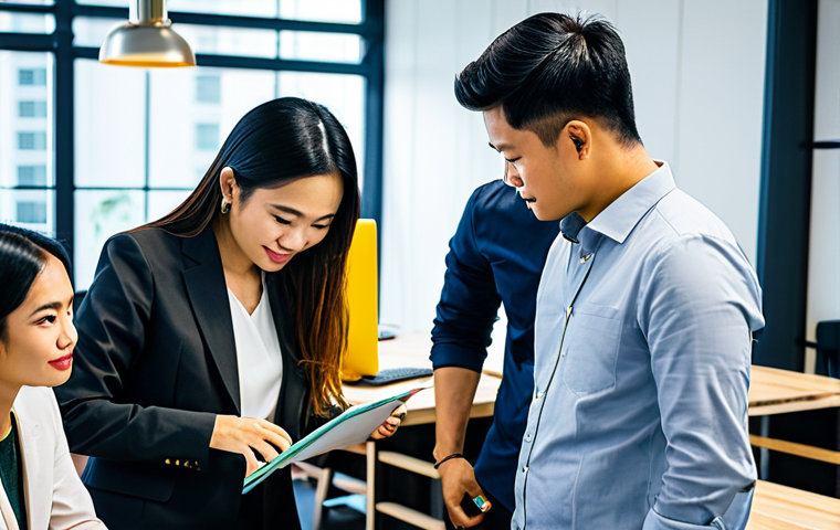 A group of diverse Thai entrepreneurs collaborating on a project in a modern co-working space in Bangkok, fully clothed, appropriate attire, safe for work, perfect anatomy, natural proportions, professional, high-resolution, vibrant colors, showcasing teamwork and innovation.