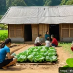 Home 18 집단지성을 통한 정책 개선 사례 - A vibrant rural Thai community engaging in a sustainable agriculture workshop outdoors, with diverse...